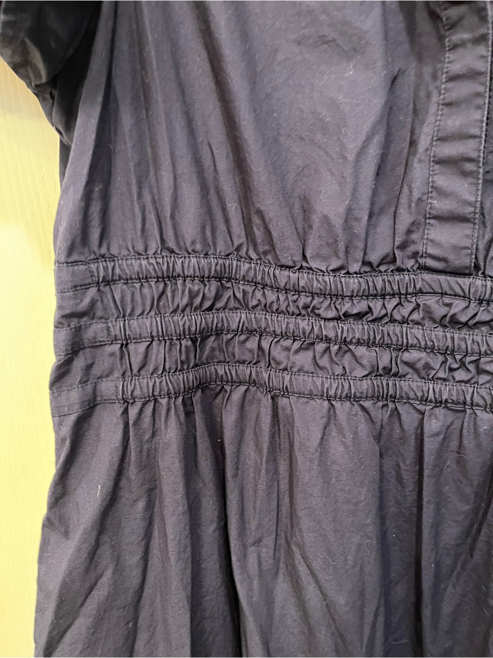 Quince Maxi Dress Navy Blue Organic Cotton Poplin Tiered Large - Picture 4 of 9